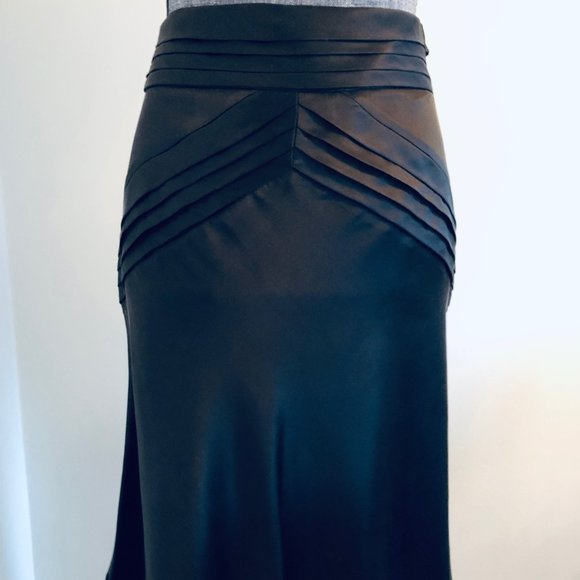 Emporio Armani Black Silk Flutter Skirt Size 40